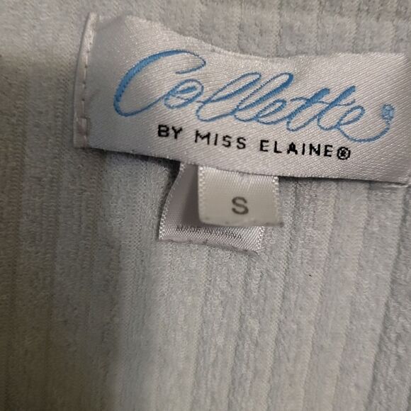 Collette By Miss Elaine Light Green Terry Cloth Front Zip Up Midi Robe,  S - Picture 10 of 11